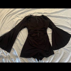 Black cut-out romper